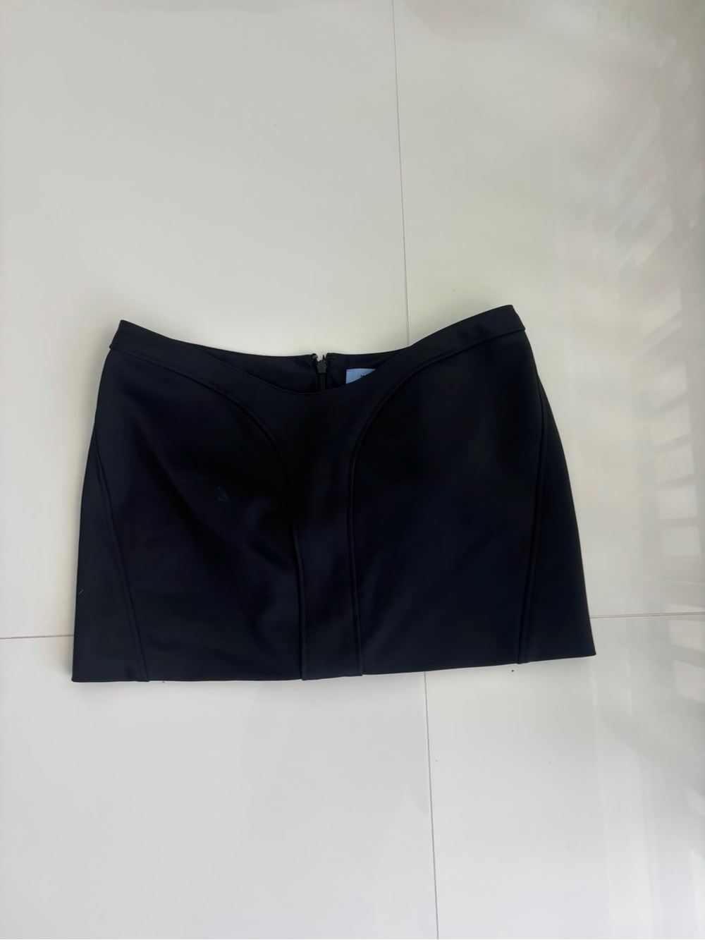 Mugler Black Paneled Mini Skirt